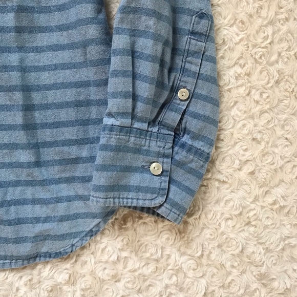 $SOLD$ J Crew Striped Popover Chambray Blouse - Picture 4 of 5